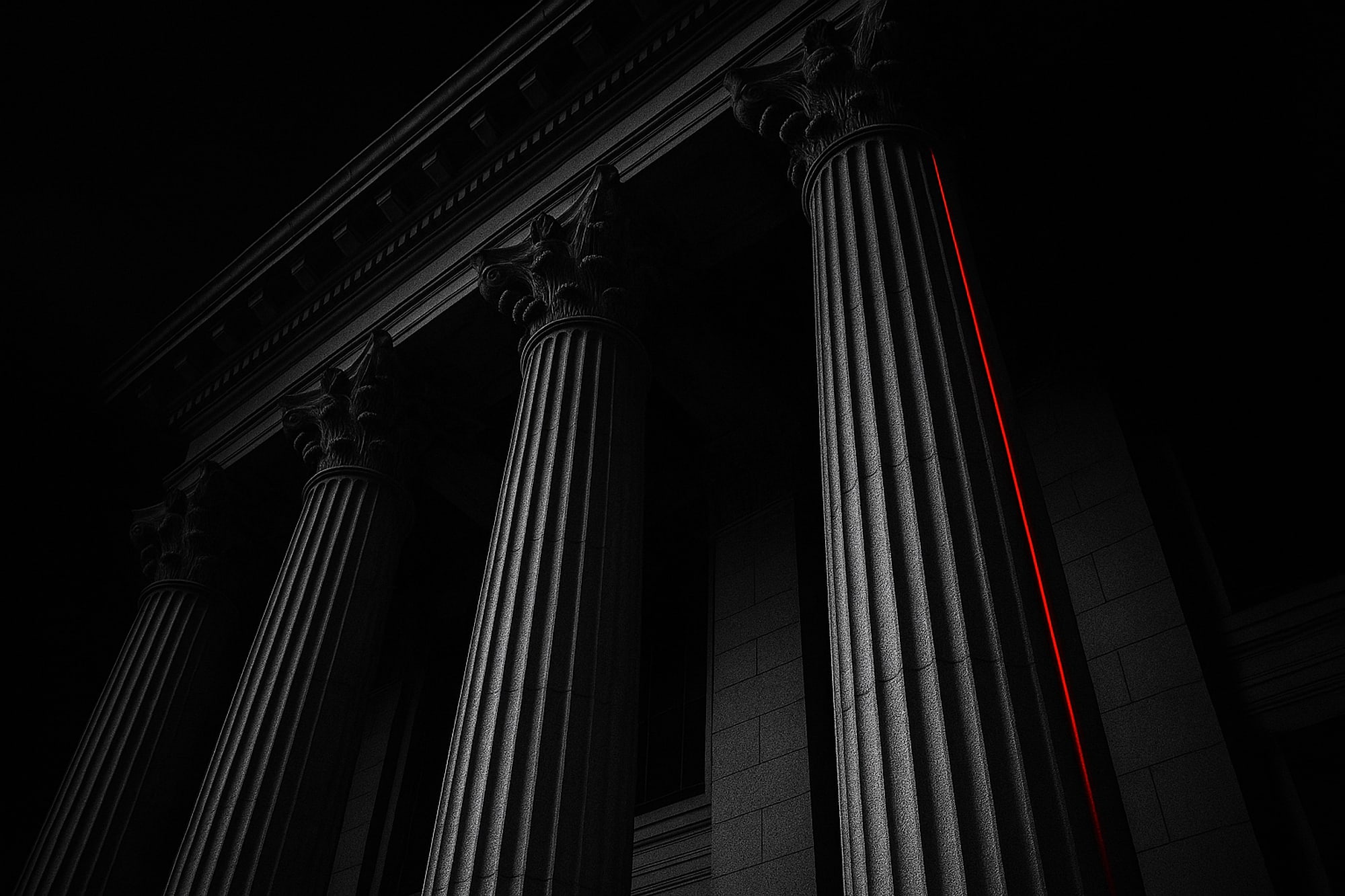 Columns with a red edge